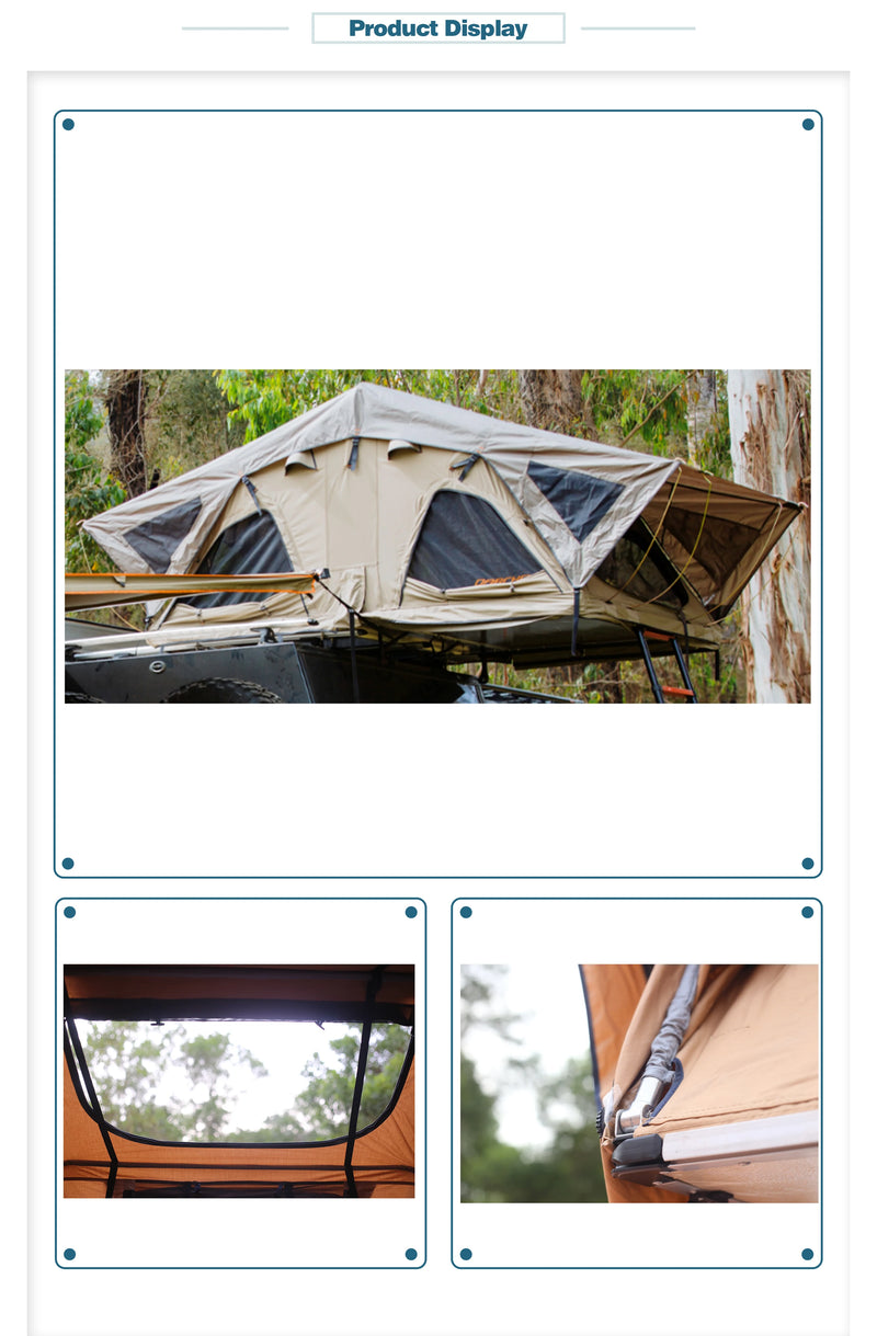 Load image into Gallery viewer, 4x4 Roof Top Car Off Road Camping Tent With 280g Polyester-cotton Green And Beige Color Car Tent
