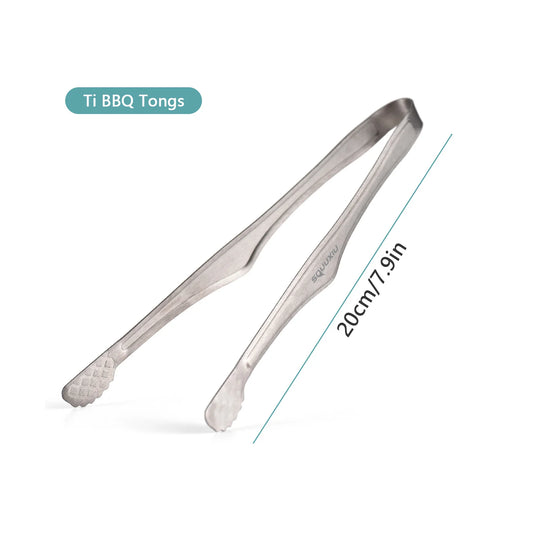 Titanium Camping Grill Pan & BBQ Tongs Set | Non-Stick Outdoor Cookware | Solo Camp Cooking