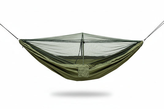 Three types of hammocks with descriptions and features on a beige background