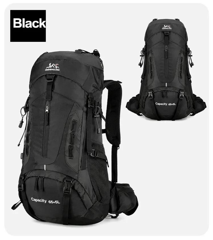 Load image into Gallery viewer, 70L Camping Backpack | Hiking Mountaineering Rucksack | Large Travel Pack with Rain Cover
