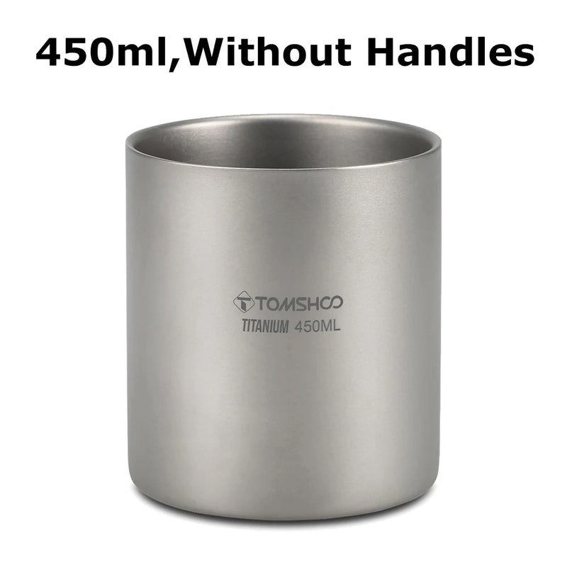Load image into Gallery viewer, Double Wall Titanium Camp Cup | 220ml–600ml Insulated Coffee Tea Mug | Outdoor Hiking Backpacking
