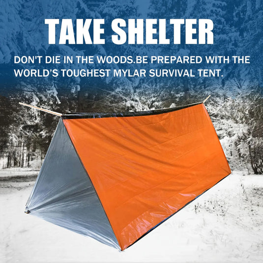 2-Person Emergency Survival Tent – Waterproof, Heat-Retaining Shelter for Camping & Escape Preparedness