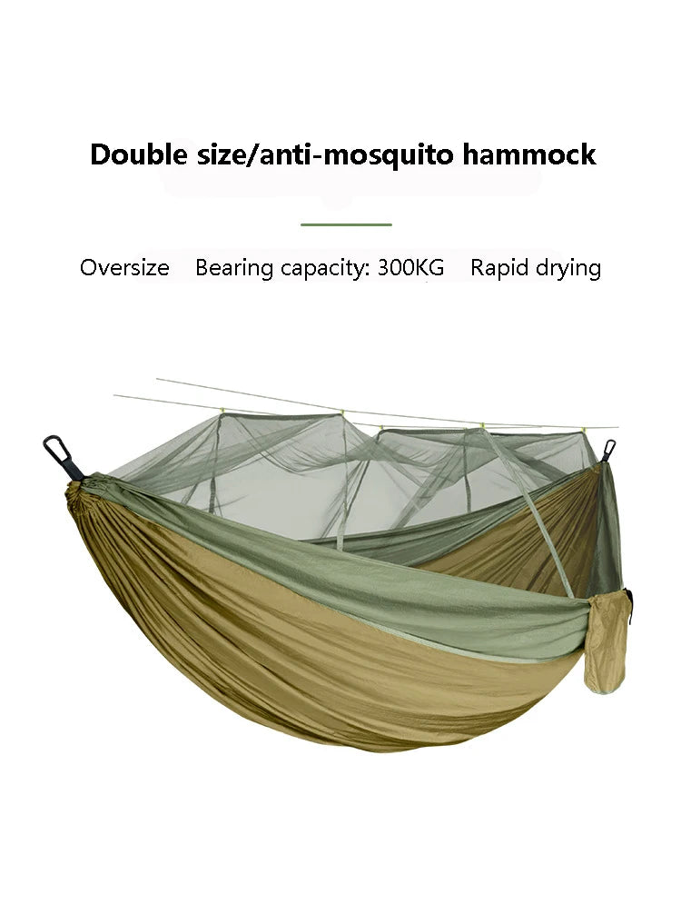 Load image into Gallery viewer, Double Mosquito Net Hammock, Outdoor Camping, Anti-Rollover, Oversized Umbrella Cloth, Anti-Rollover Cloth, 300 × 200cm
