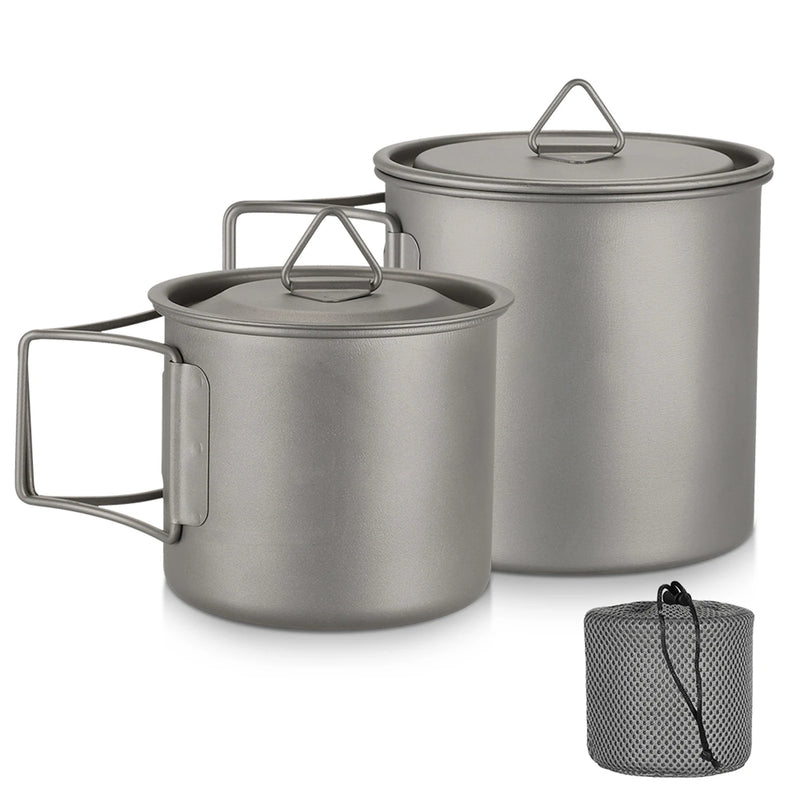 Load image into Gallery viewer, Ultralight Titanium Camp Mug | 300ml–750ml Foldable Handle Cup | Outdoor Camping Picnic Drinkware
