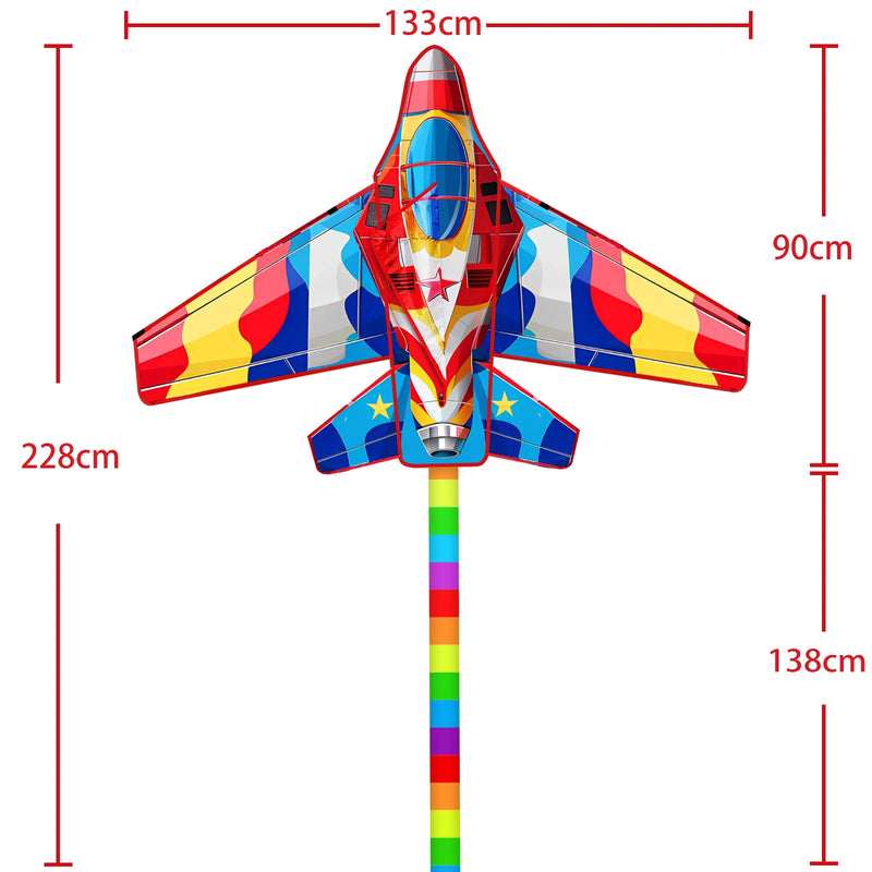 Load image into Gallery viewer, Red Plane Kite for Beginners – Easy-to-Fly Outdoor Fun for All Ages
