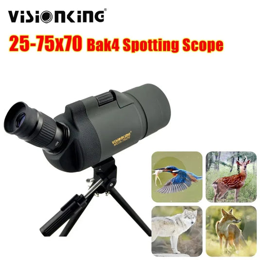 Visionking Light Weight 25-75x70 Spotting Scope Powerful Refraction BAK4 FMC Birdwatching Camping Shooting Telescope With Tripod