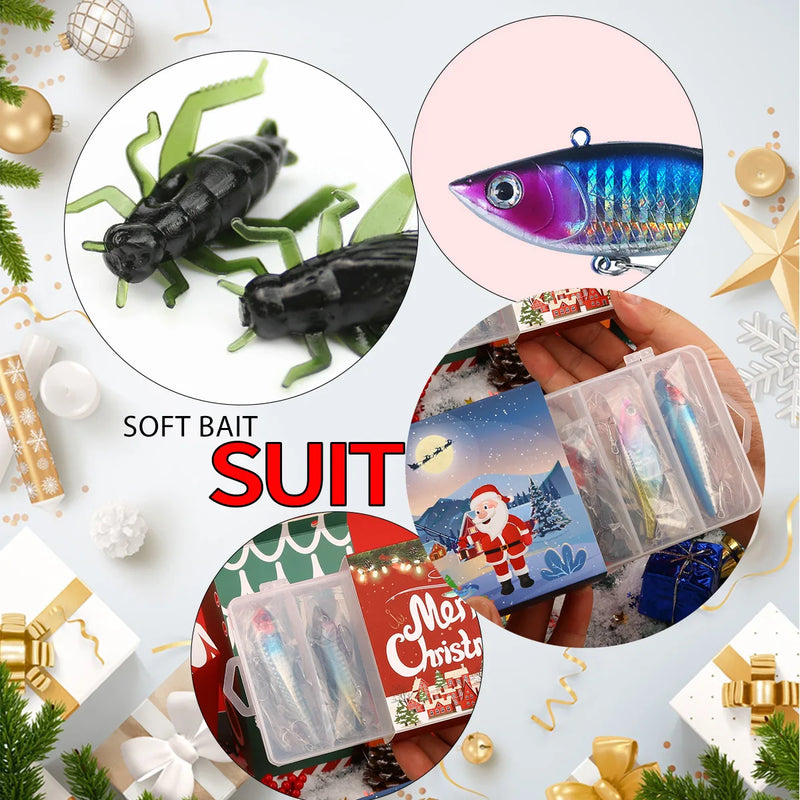 Load image into Gallery viewer, New Fishing Advent Calendar 2024,24 Days Fishing Lure Christmas Countdown Calendar Fishing Tackle Xmas Gift For Anglers/Family
