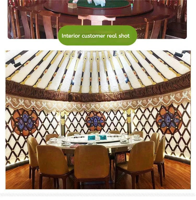 Load image into Gallery viewer, 2024 Large New Yurt Tents Double Slope Steel Bamboo Mongolian Glamping Yurt Water Resistant PVC Farmhouse Restaurant Barbecue
