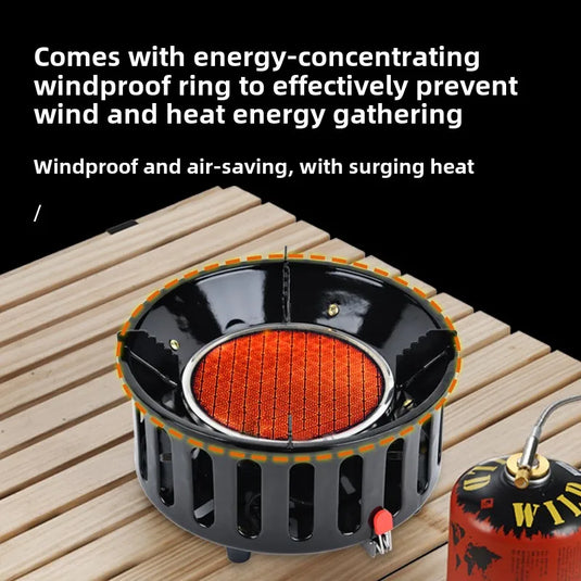 19800W 7-Core Camping Infrared Stove | Butane Energy-Saving Burner Picnic Outdoor