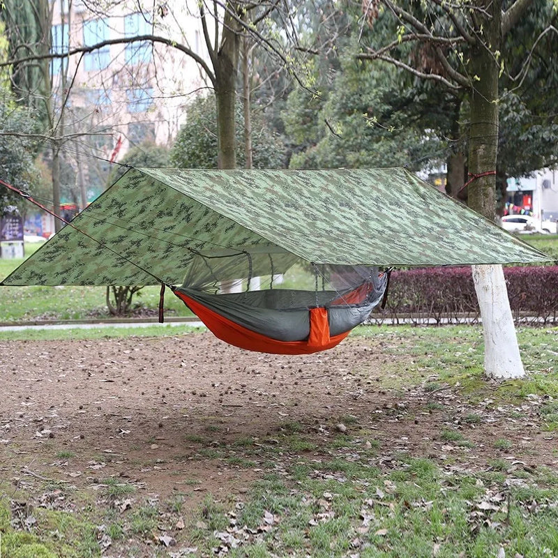 Load image into Gallery viewer, Camping Hammock with Mosquito Net &amp; Rainfly – All-in-One Sunshade Shelter for Outdoor Comfort
