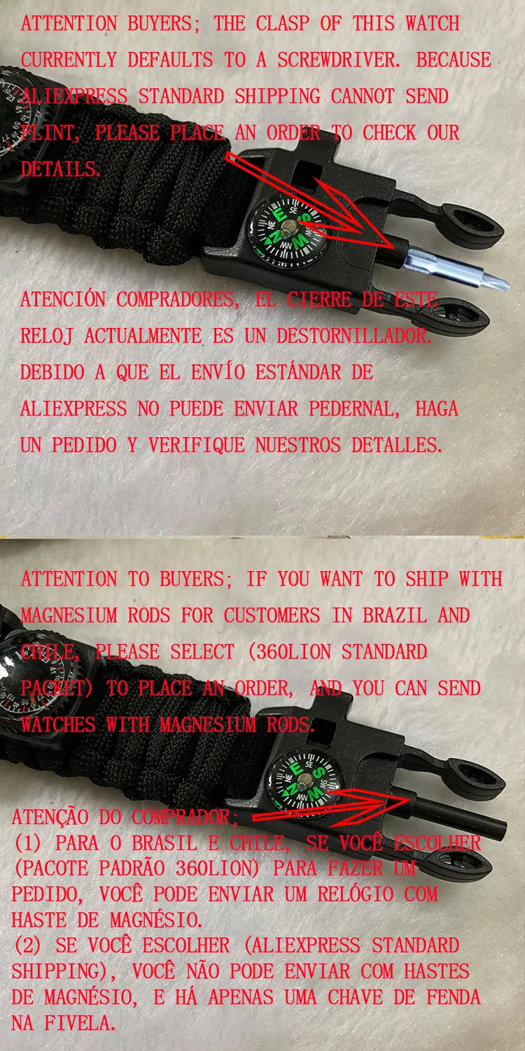 Load image into Gallery viewer, Outdoor Survival Watch Multifunctional Waterproof Military Tactical Paracord Watch Bracelet Camping Hiking Emergency Gear
