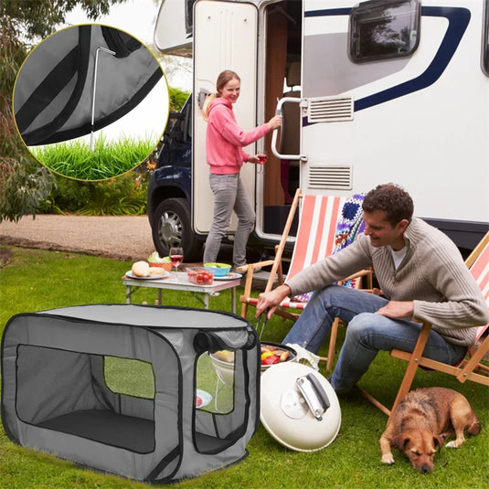 Foldable Pop-Up Dog Travel Crate Soft-Sided Pet Carrier Tent for Small Dogs & Cats