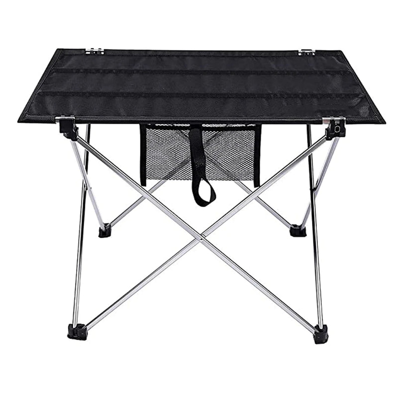 Load image into Gallery viewer, Black folding table with metal legs on a white background
