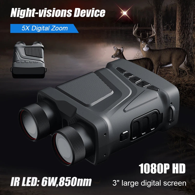 Load image into Gallery viewer, R12 5X Zoom Digital Infrared Night Vision Binocular Telescope for Hunting Camping Professional 300M Night Vision Device
