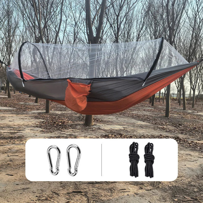 Load image into Gallery viewer, Anti-Mosquito Parachute Camping Hammock – Single &amp; Double Sizes
