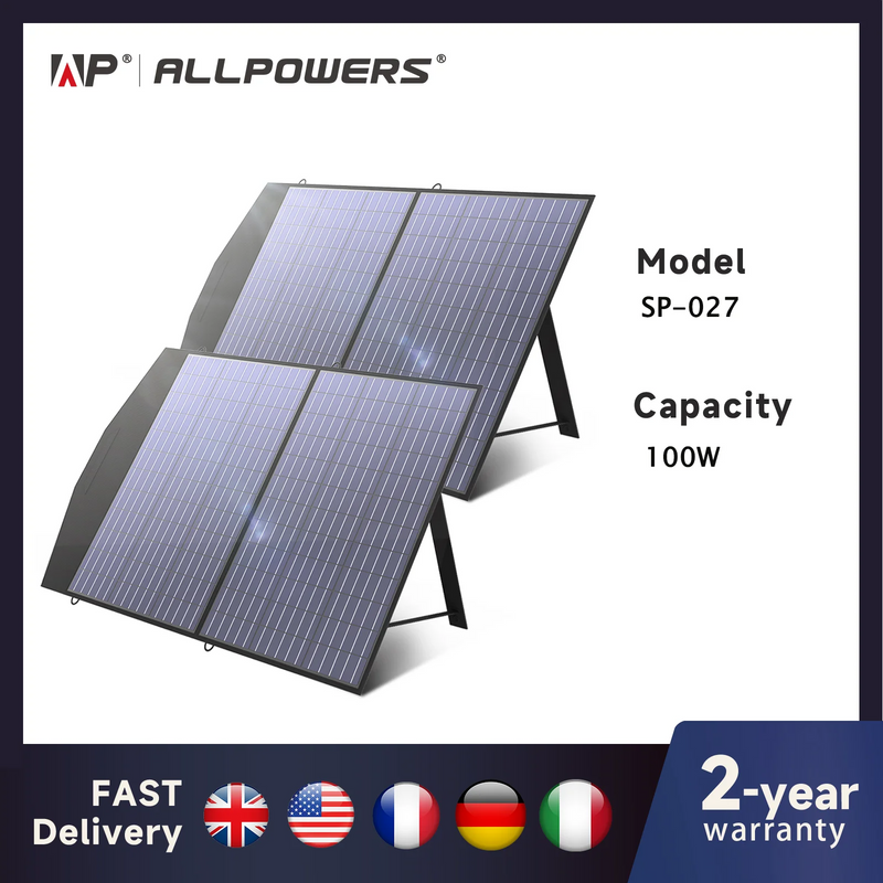 Load image into Gallery viewer, ALLPOWERS 100W/200W Foldable Solar Panel | Portable Solar Battery Charger | Power Station Compatible
