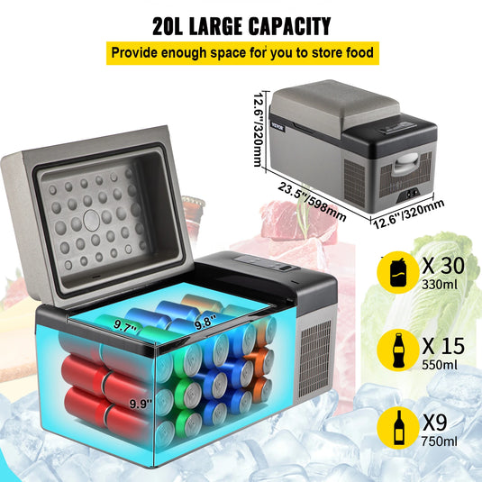 Succebuy 20-55L Portable Refrigerator | Car Electric Compressor Cooler 12/24V DC & 110-240V AC