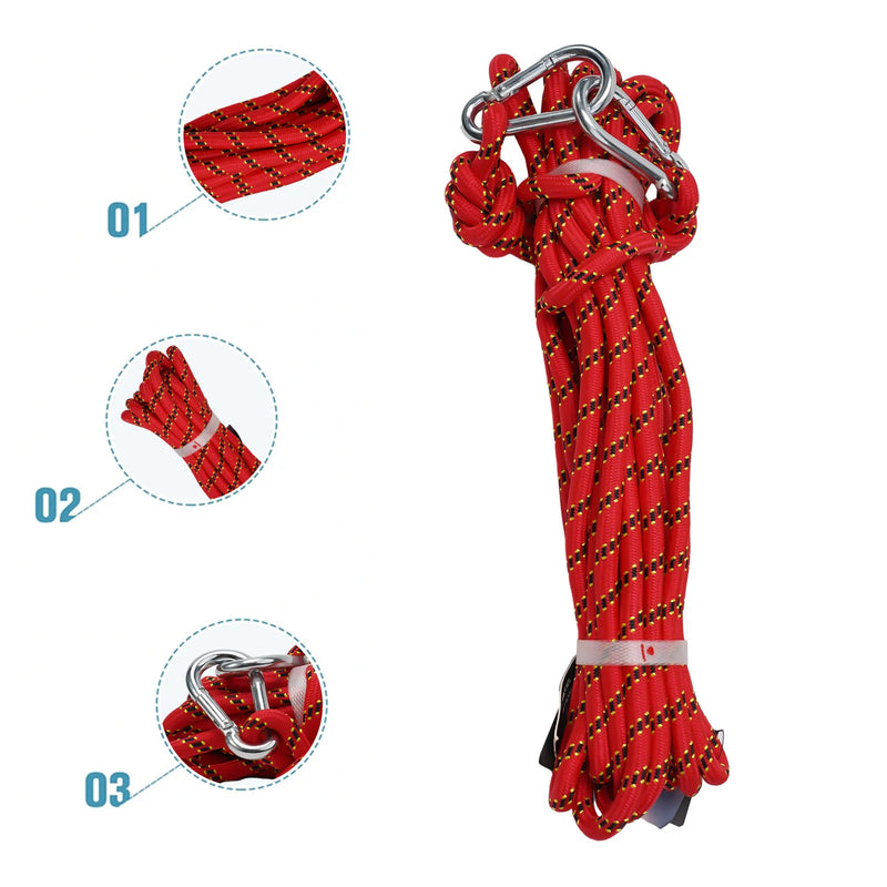 Load image into Gallery viewer, Safety Rope Rock Climbing Rope 10M 10mm Equipment Polyester Red/Bule Static Thick Knit Tree Wall High Performance
