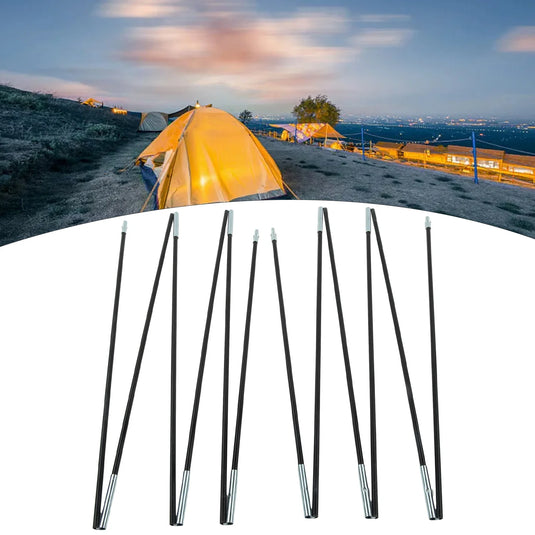 1 Pair 3/3.3/4/4.48/4.9m Fiberglass Tent Rod Camping Tent Pole Bars Support Rods Awning Frames Kit Hiking Travel Canopies Parts