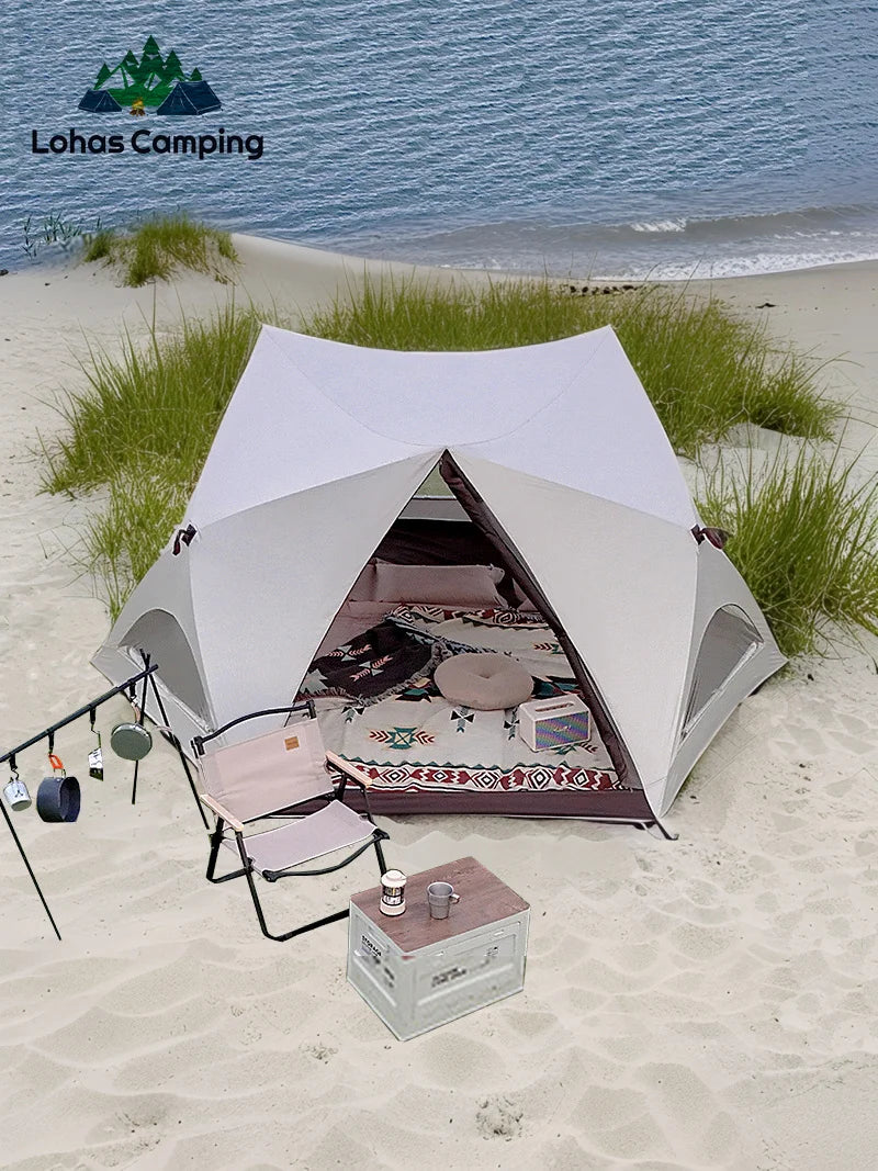 Load image into Gallery viewer, Lohascamping One-Touch Pop-Up Beach Tent – Quick Setup Hexagonal Shelter for Sun &amp; Rain Protection
