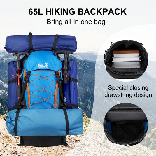 65L Waterproof Climbing Backpack | Large Capacity Hiking Pack | Camping Trekking Travel Bag