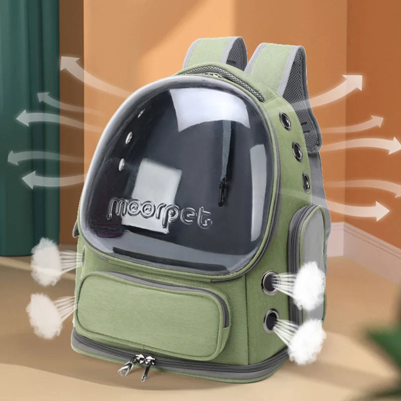 Load image into Gallery viewer, Pawstrip Transparent Pet Carrier Backpack
