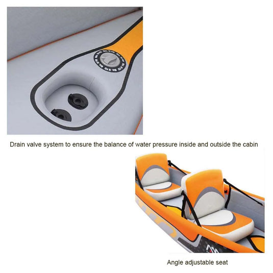 Canoe Inflatable Boat Water Whitewater Thickening 1-2 People Rafting Boat Kayak Double Hard Bottom