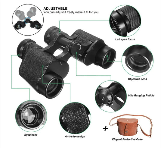 Original Germany Military 6x24 8x24 Binocular Hd Bak-4 Nitrogen-Waterproof High Quality Full-Metal Long Range Telescopic