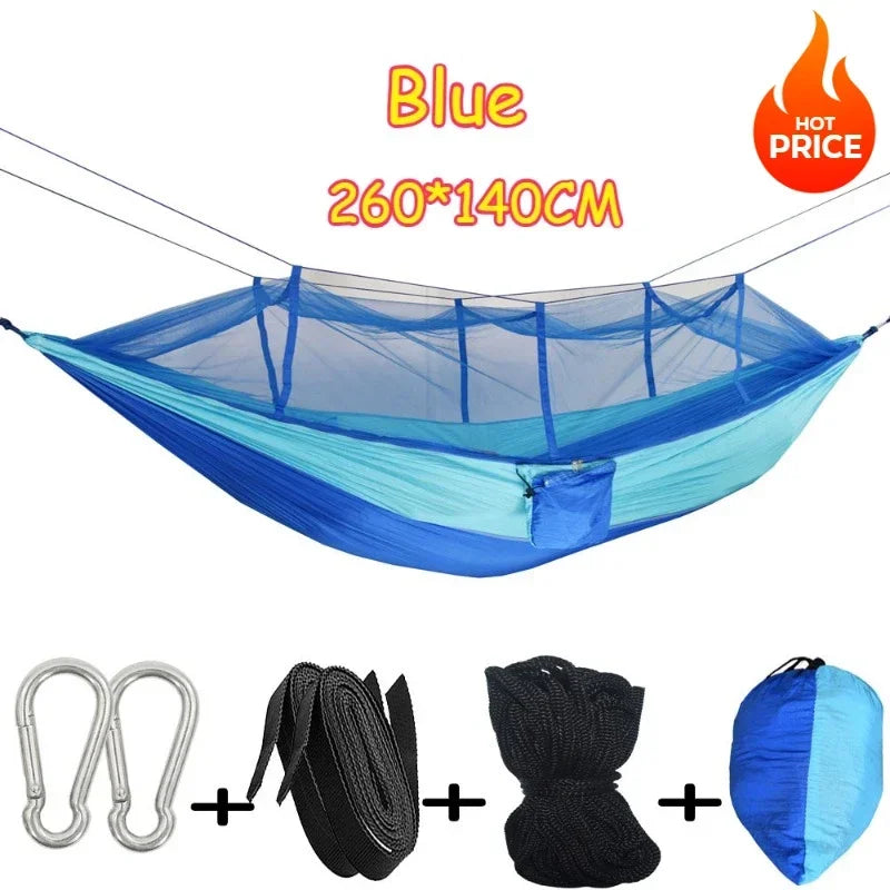 Load image into Gallery viewer, Ultra-Light Nylon Camping Hammock with Mosquito Net – Aerial Tent Style
