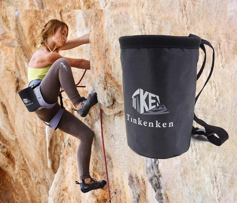 Load image into Gallery viewer, Rock Climbing Chalk Bag|Drawstring Rock Bucket Bag Leakproof Magnesia Sack with Adjustable Carabiner Rock Climbing Gear
