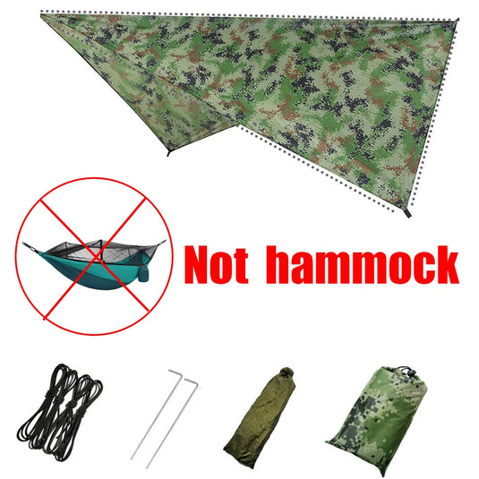 Double Camping Hammock with Mosquito Net & Rain Fly – 260x140cm Lightweight Parachute Hammock for Travel & Hiking