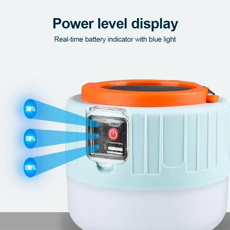 Load image into Gallery viewer, Solar USB Rechargeable LED Camping Lantern | IPX6 Waterproof Portable Tent Light | Emergency Lamp
