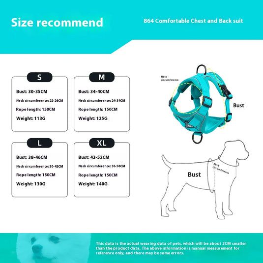 Reflective Breathable Dog Harness Vest Lightweight, Adjustable Safety for Small to Medium Dogs