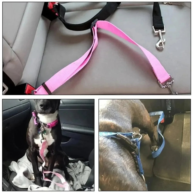 Load image into Gallery viewer, Solid Color Two-in-one Pet Car Seat Belt Nylon Lead Leash Backseat Safety Belt Adjustable Dogs Harness Collar Pet Accessories
