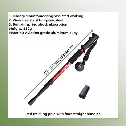 Collapsible Lightweight Trekking Poles | Anti-Shock Adjustable Hiking Sticks | Men Women Walking Pole