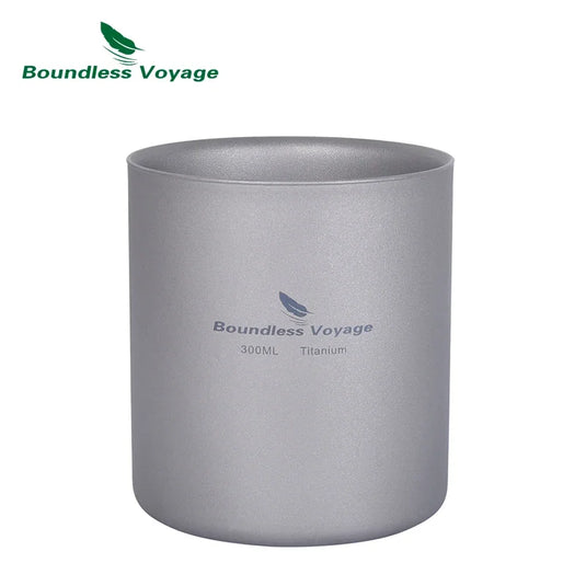 Titanium Double Wall Camp Cup Set | 120ml–450ml Insulated Teacup Coffee Mug | Outdoor Tableware