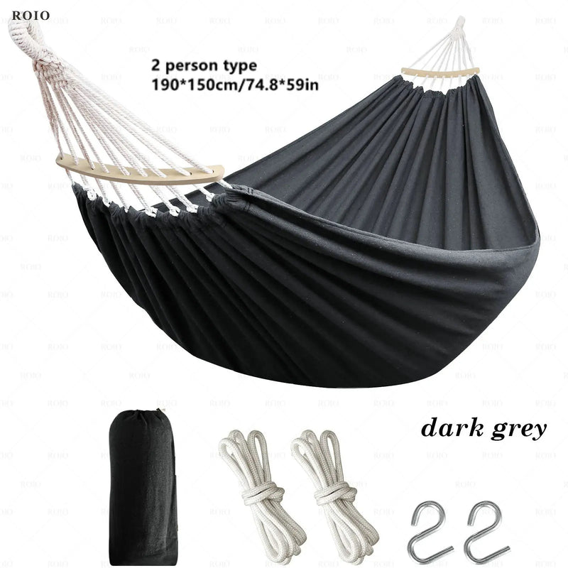Load image into Gallery viewer, Thickened Canvas Camping Hammock Chair – Single Person with Travel Bag
