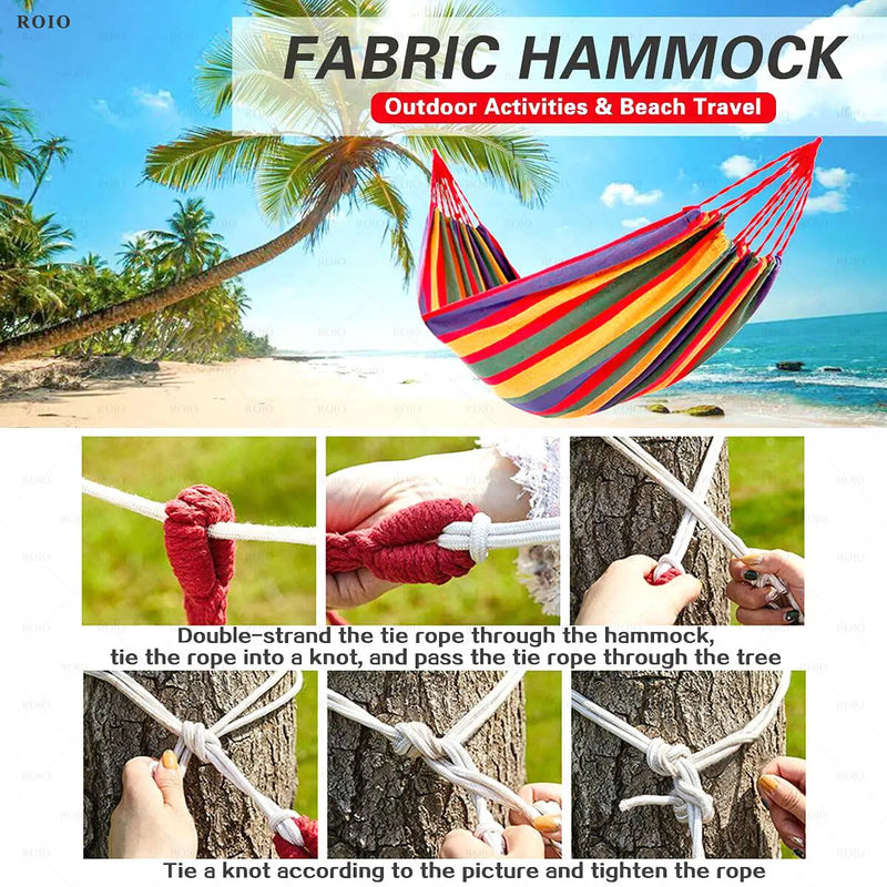 Load image into Gallery viewer, Thickened Canvas Camping Hammock Chair – Single Person with Travel Bag
