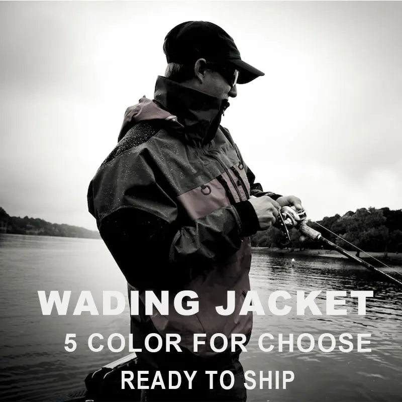 Load image into Gallery viewer, Fishing Wading Jackets 4-Ply Breathable Rain Jacket Durable Tactical Waterproof Clothing Dry Outwear for Kayaking Hiking Hunting
