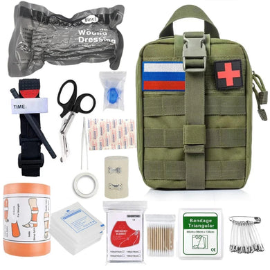 Survival First Aid Kit MOLLE Tactical Trauma Emergency Kit for Outdoor Adventures, Camping, Hunting,
