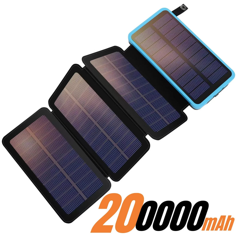 Load image into Gallery viewer, 200000mAh Solar Power Bank | Foldable Solar Panel Charger | Portable Outdoor Camping Battery Pack
