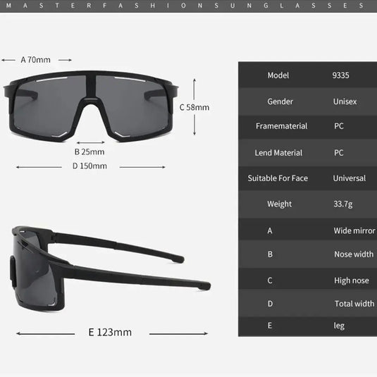Polarized UV Protection Cycling Sunglasses – Unisex Sport Eyewear for Road Riding and Outdoor Adventure
