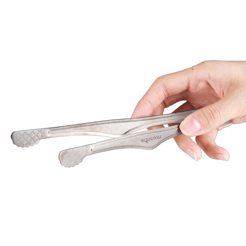 Load image into Gallery viewer, Titanium Camping Grill Pan &amp; BBQ Tongs Set | Non-Stick Outdoor Cookware | Solo Camp Cooking

