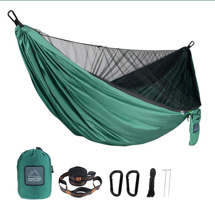 Load image into Gallery viewer, Outdoor Camping Hammock with Mosquito Net – 290x140cm Travel Swing Bed
