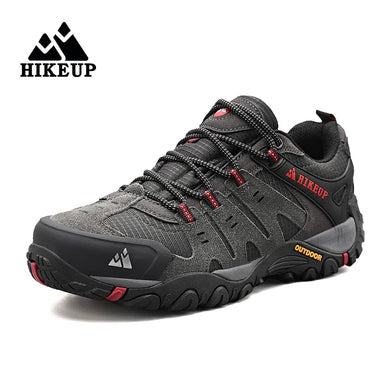 HIKEUP Men's Tactical Hiking Shoes – Rugged Suede Leather for Outdoor Adventures