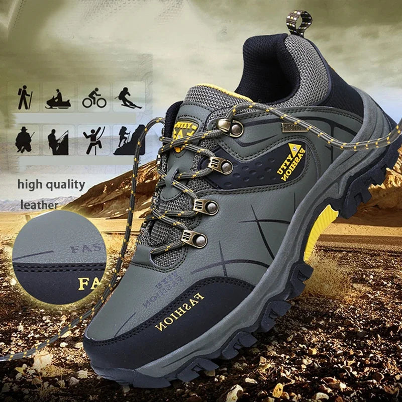 Load image into Gallery viewer, New Men Hiking Shoe Climbing Trekking Men Leather Outdoor Sneakers Male Size 48 Autumn Sports Shoes
