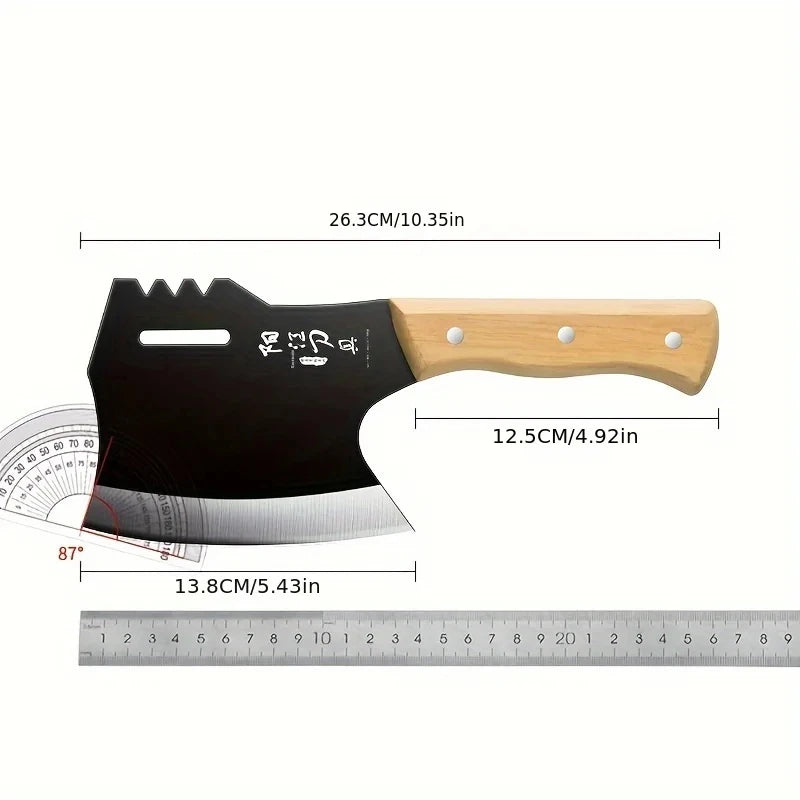 Load image into Gallery viewer, High Hardness Thickened Bone Chopping Axe for Butchers Kitchen Knife Black Wood Handle Forged Forged Bone Chopping Knife
