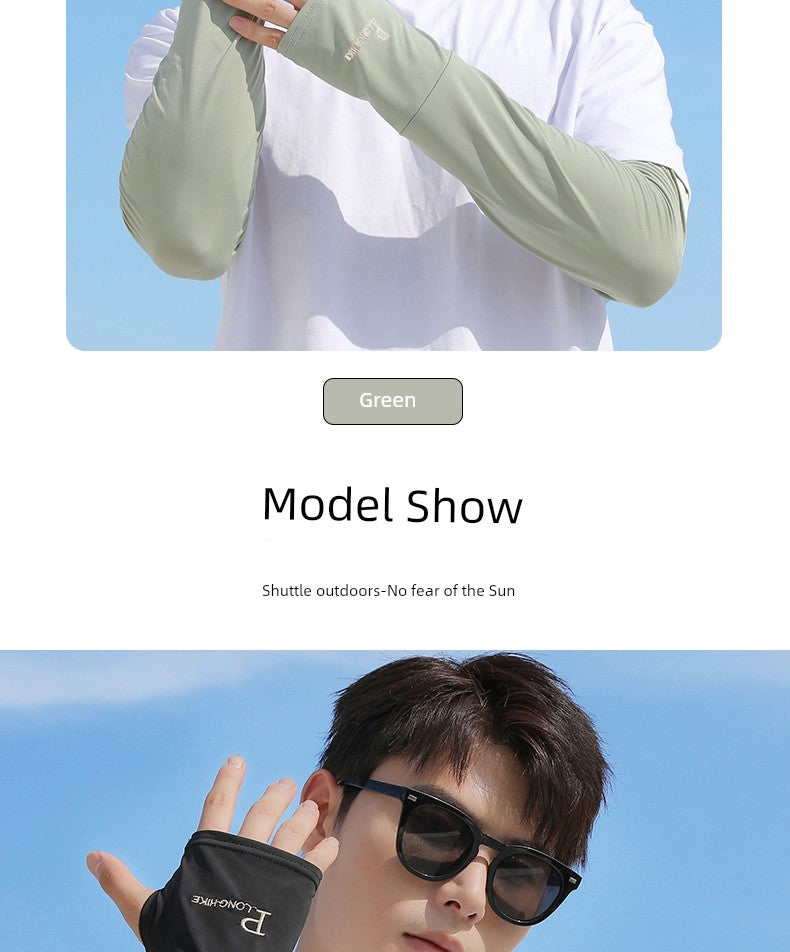 Load image into Gallery viewer, Men Ice Silk Long Widened Ice Sleeve Summer Plus Size Loose Sun Protection Oversleeve UV Protection Sleeves Arm Oversleeve
