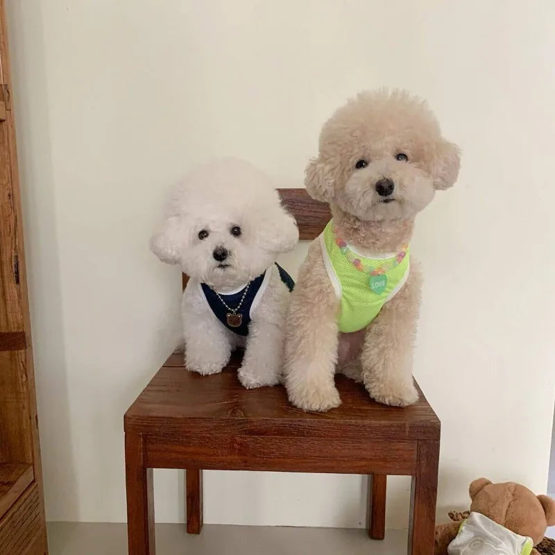 Load image into Gallery viewer, Cute Bear Dog Vest Summer Pet Breathable Mesh Pet Dog Clothes Teddy Basketball Fashion Small Dogs Coat Jackets Puppy Clothing
