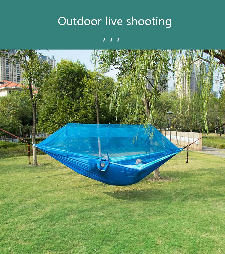 Load image into Gallery viewer, Double Mosquito Net Hammock, Outdoor Camping, Anti-Rollover, Oversized Umbrella Cloth, Anti-Rollover Cloth, 300 × 200cm
